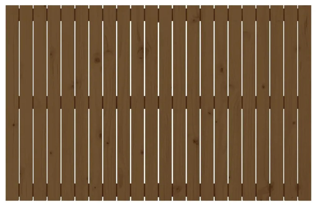 Cabeceira de parede 140x3x90 cm pinho maciço castanho-mel