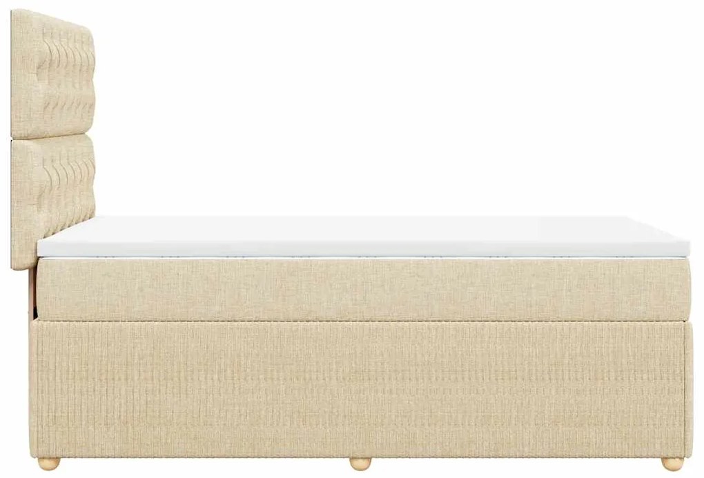 Cama com molas/colchão 90x200 cm tecido cor crème