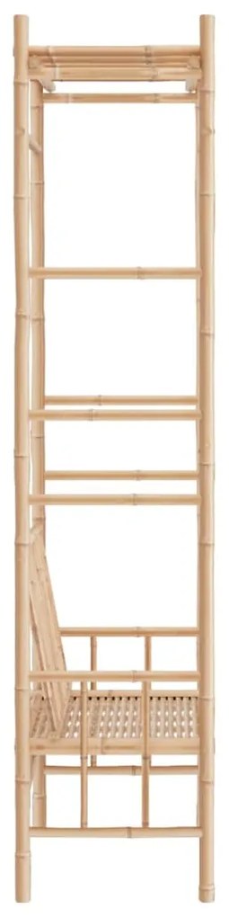 Banco de jardim com pérgola 116 cm bambu