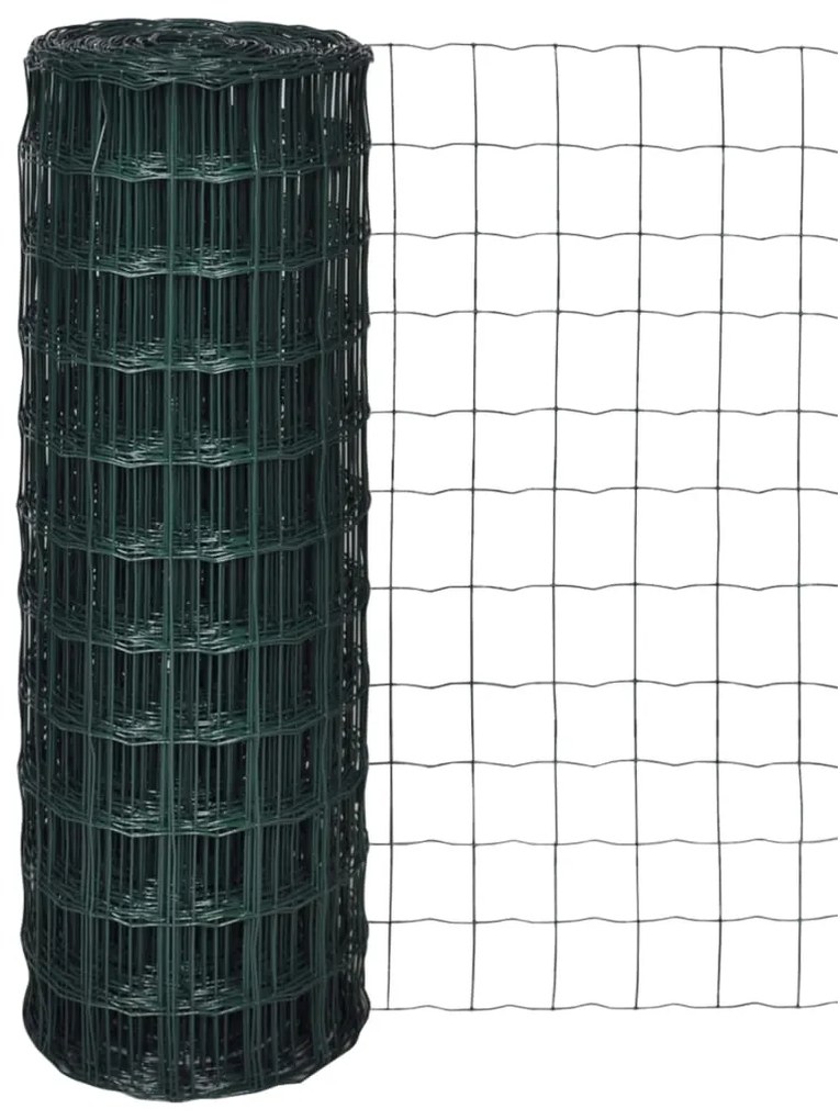 140586 vidaXL Cerca 10 x 1,2 m aço verde