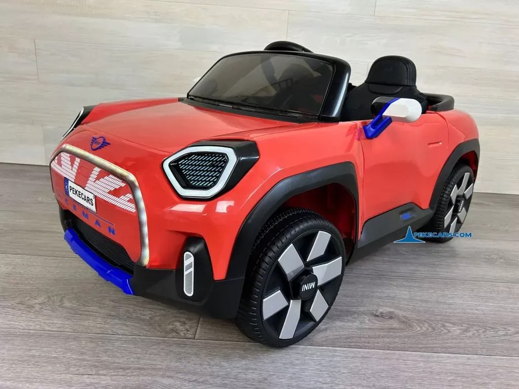 Carro elétrico para crianças MINI ACEMAN 12V 2.4G, Rodas de borracha, assento em pele sintética Vermelho