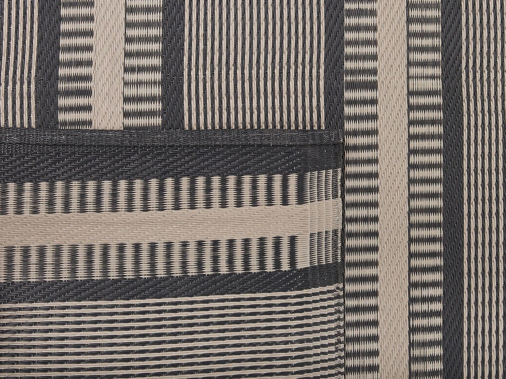 Tapete de exterior creme e preto 160 x 230 cm MANSA Beliani