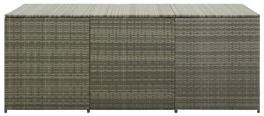 Caixa de arrumação para jardim 180x90x70 cm vime PE cinzento
