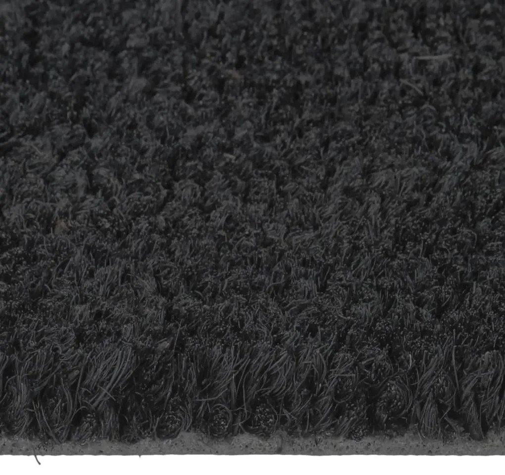 Tapete de porta semicircular 50x80 cm fibra coco tufada preto