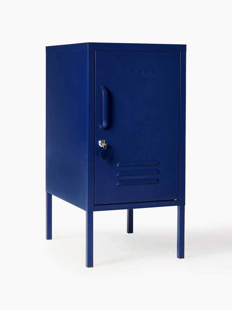 Mesa de cabeceira em metal Maven, com opção de abertura à esquerda ou à direita