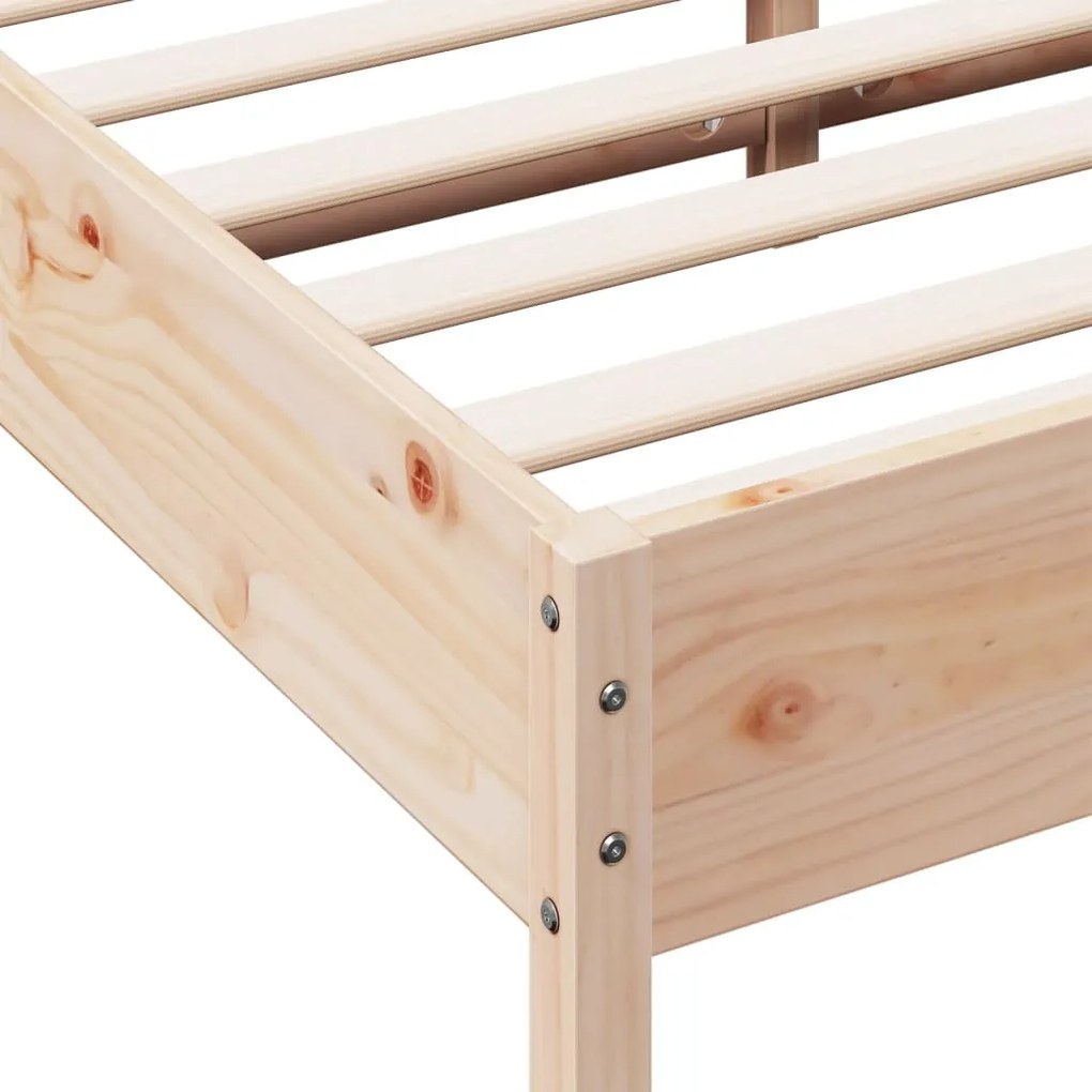 Cama sem colchão 140x190 cm madeira de pinho maciça