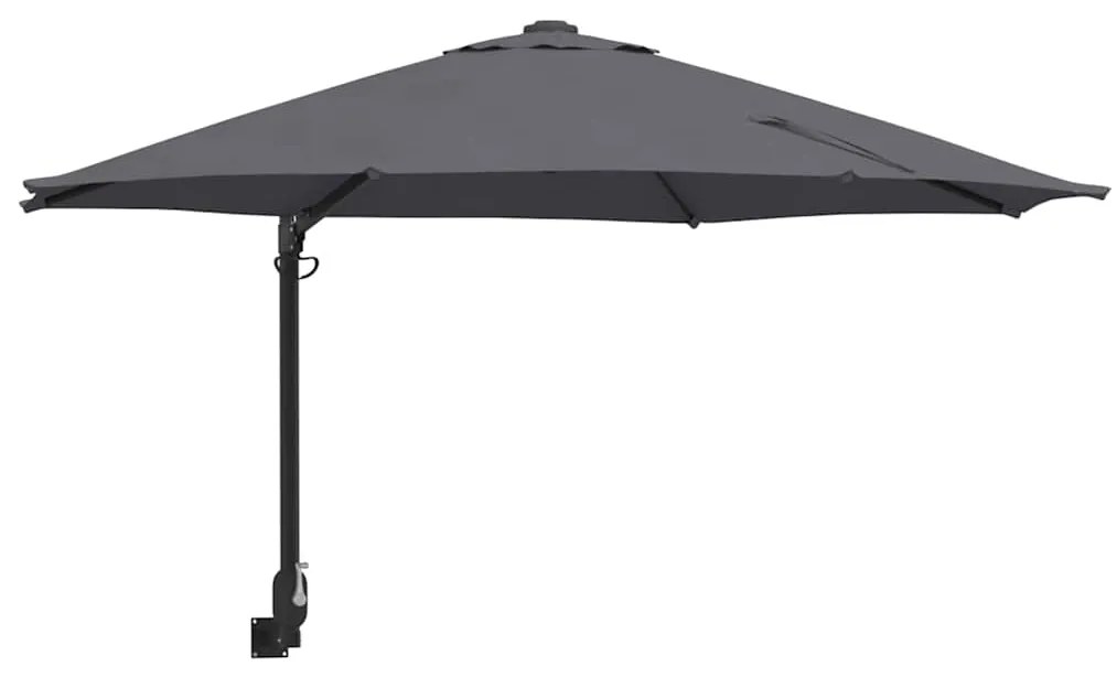 Parasol de Jardim Montado na Parede Antracite 250 cm