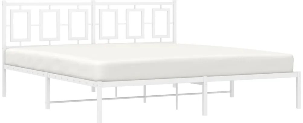 Estrutura de cama com cabeceira 183x213 cm metal branco
