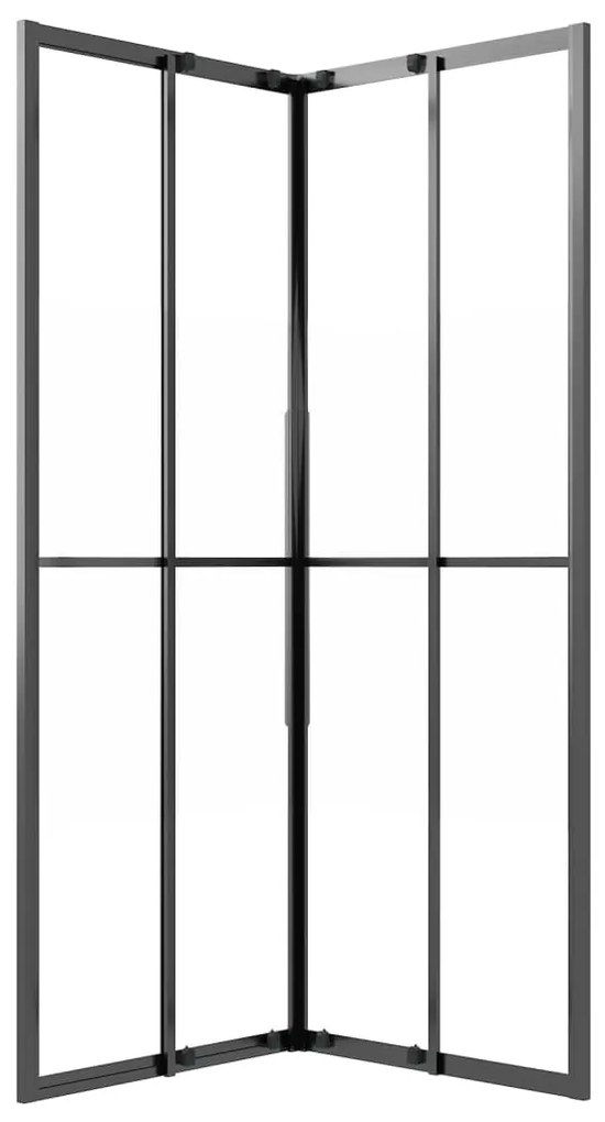 Cabine de duche ESG semiopaco 70x70x180 cm preto