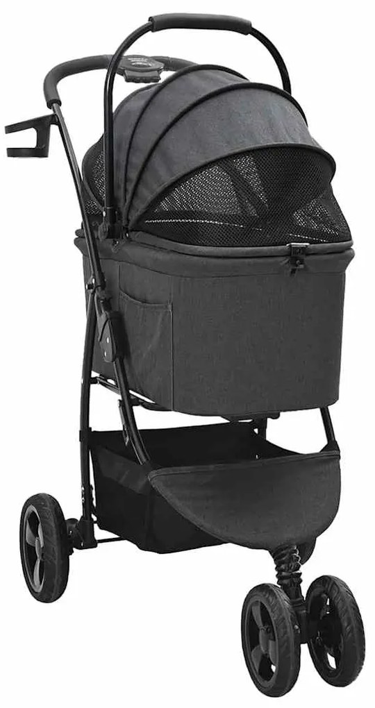 Carrinho de Pet Dobrável Preto 78 x 54 x 101 cm Tecido Oxford
