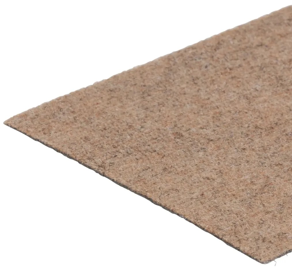 Tapetes escada adesivos retangular 15pcs 76x20cm castanho-claro