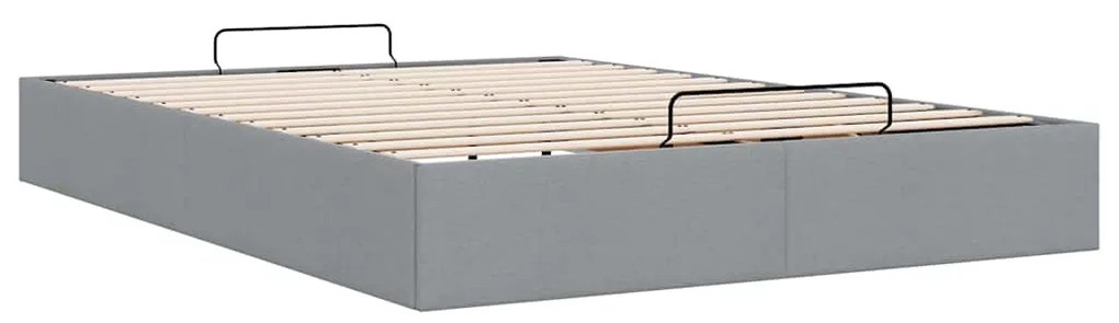 Estrutura de cama otomana sem colchão 140x200 cm cinzento-claro
