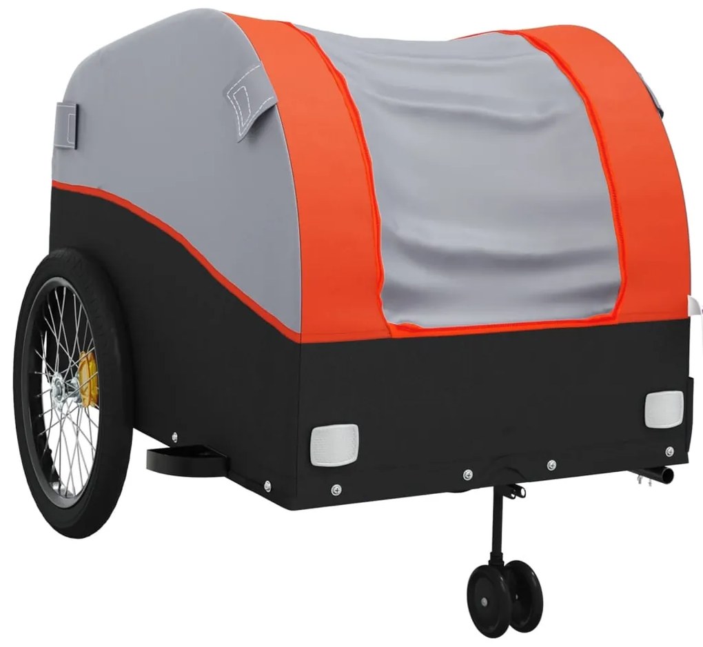 Reboque para bicicleta 45 kg ferro preto e laranja