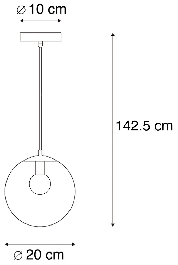 Lâmpada suspensa moderna cinza 20 cm - Pallon Moderno