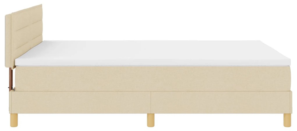 Cama Box Spring com Colchão Creme 160x200 cm Tecido