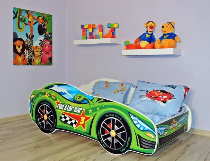 Jogo De Quarto Infantil Carro Stock Car Azul Marinho