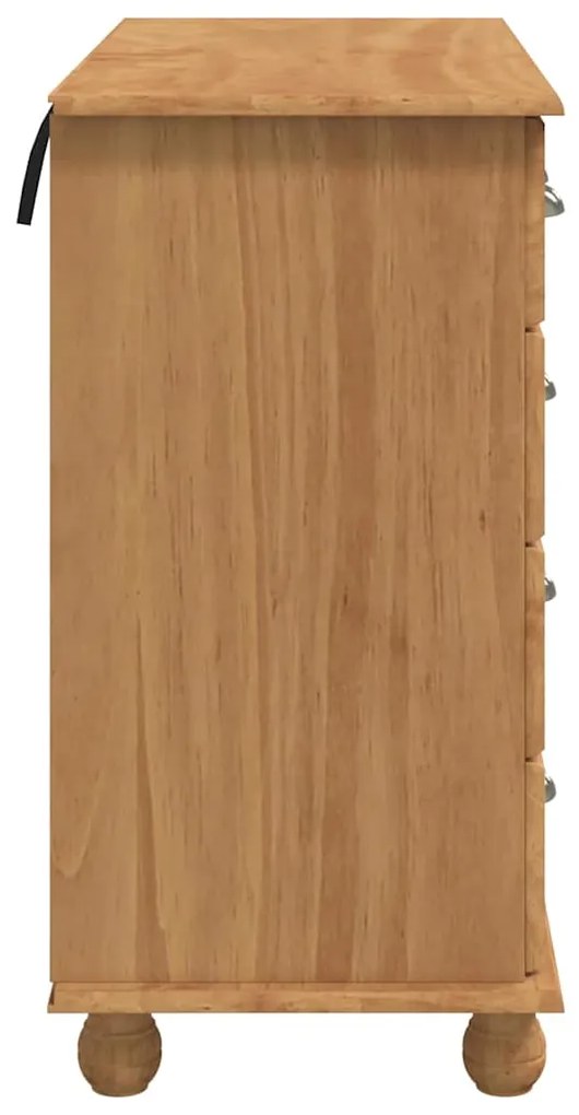 Baú de Gavetas 'ASKIM'Castanho Mel 91x40x79 cm Madeira Sólida de Pinhe