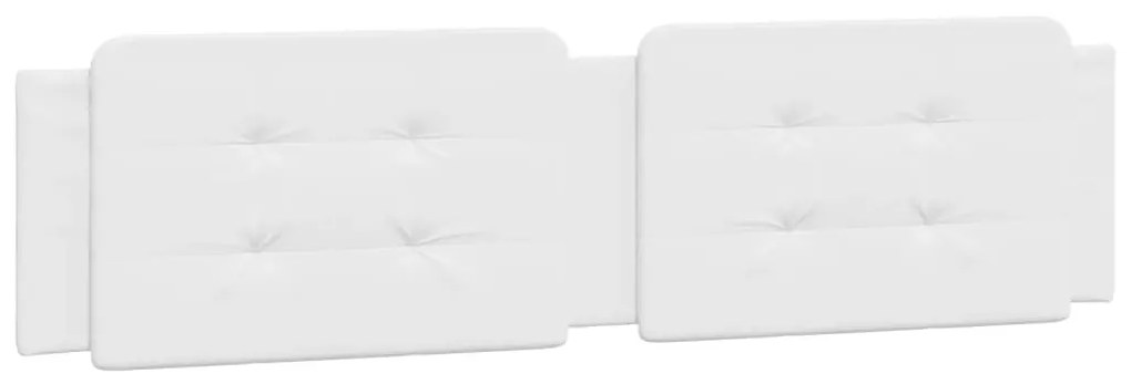 Estrutura de cama c/ luzes LED 160x200 cm couro artif. branco