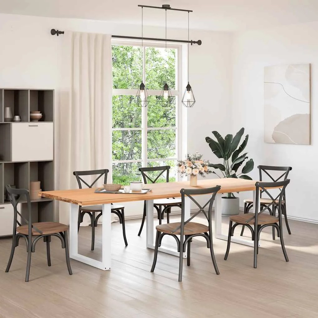 Pés para mesa de jantar em formato de U, 3 peças, branco, 90x (72-73)