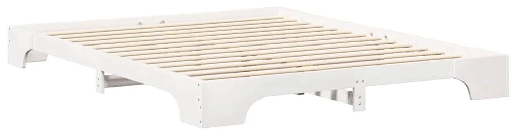 Estrutura de cama de chão Branco 160 x 210 cm madeira