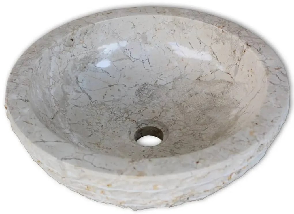 Lavatório em mármore 40 cm creme
