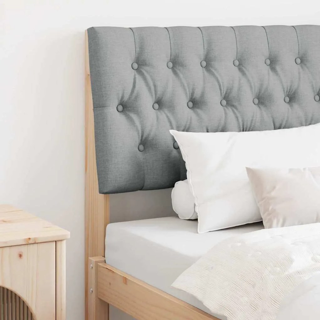 vidaXL Cabeceira estofada Cinzento-claro 90 cm