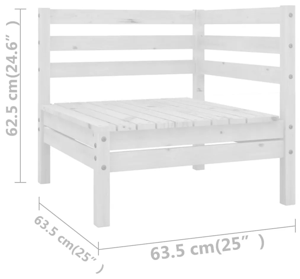 10 pcs conjunto lounge de jardim pinho maciço branco