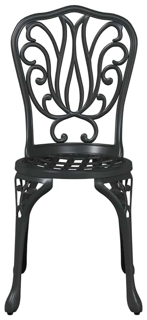 Conjunto de Jardim bistrô de 3 Peças vidaXL Preto em Alumínio Fundido