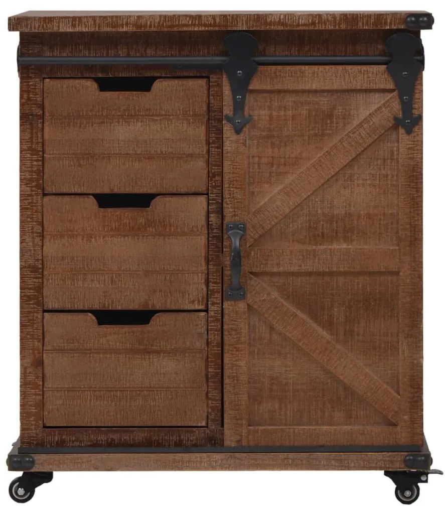 Armário de arrumação madeira de abeto 64x33,5x75 cm castanho