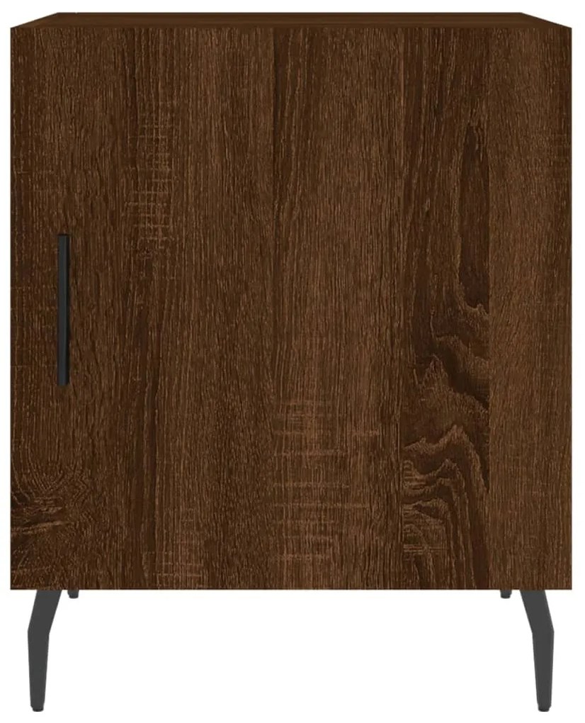 Mesa cabeceira 2pcs 40x40x50cm deriv. madeira carvalho castanho