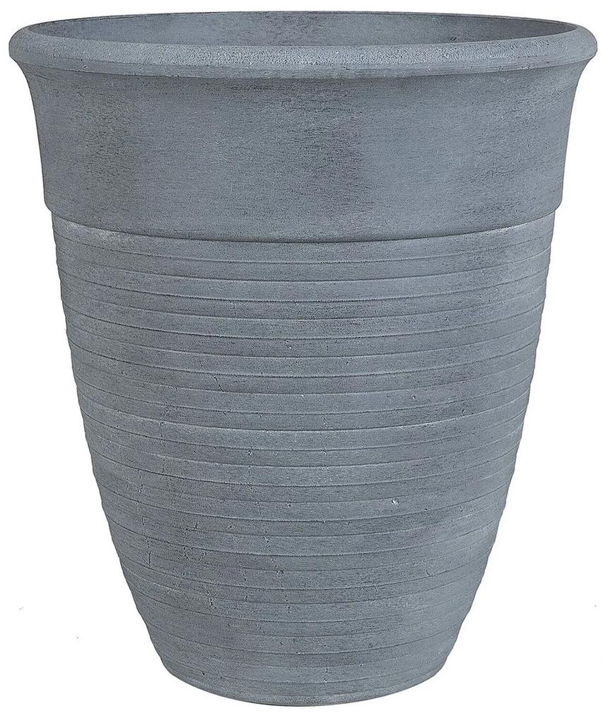 Conjunto de 2 vasos para plantas em pedra cinzenta 43 x 43 x 49 cm KATALIMA Beliani