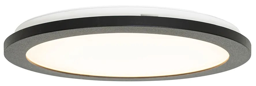 Candeeiro de teto moderno preto 30 cm com LED IP44 - Steve Moderno