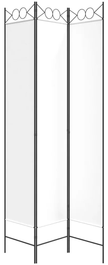 Biombo com 3 painéis 120x220 cm tecido branco