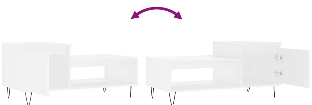 Mesa de centro 100x50x45 cm derivados de madeira branco