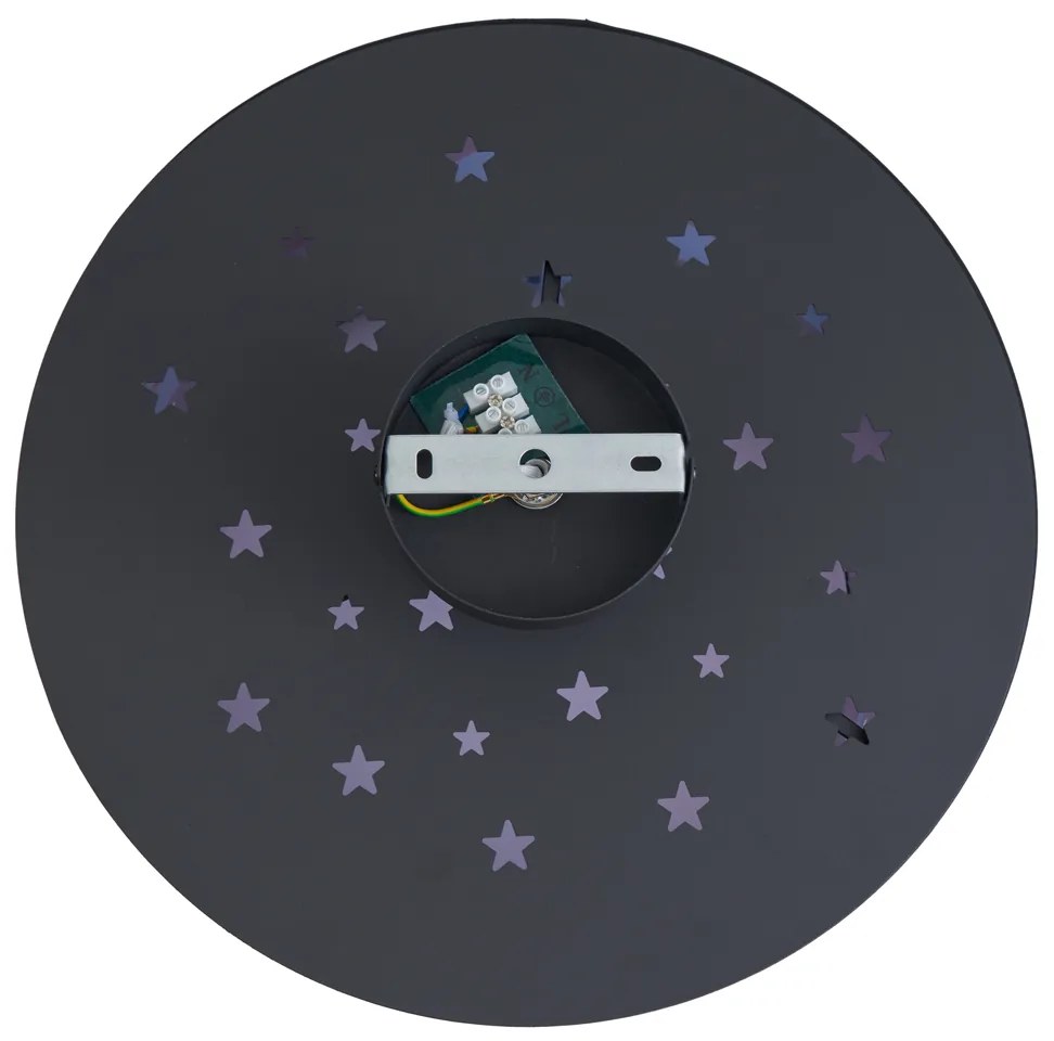 Candeeiro de teto infantil preto com nave espacial e estrelas - Harrie in Space