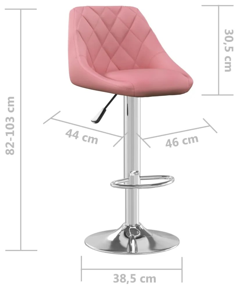Banco de bar veludo rosa