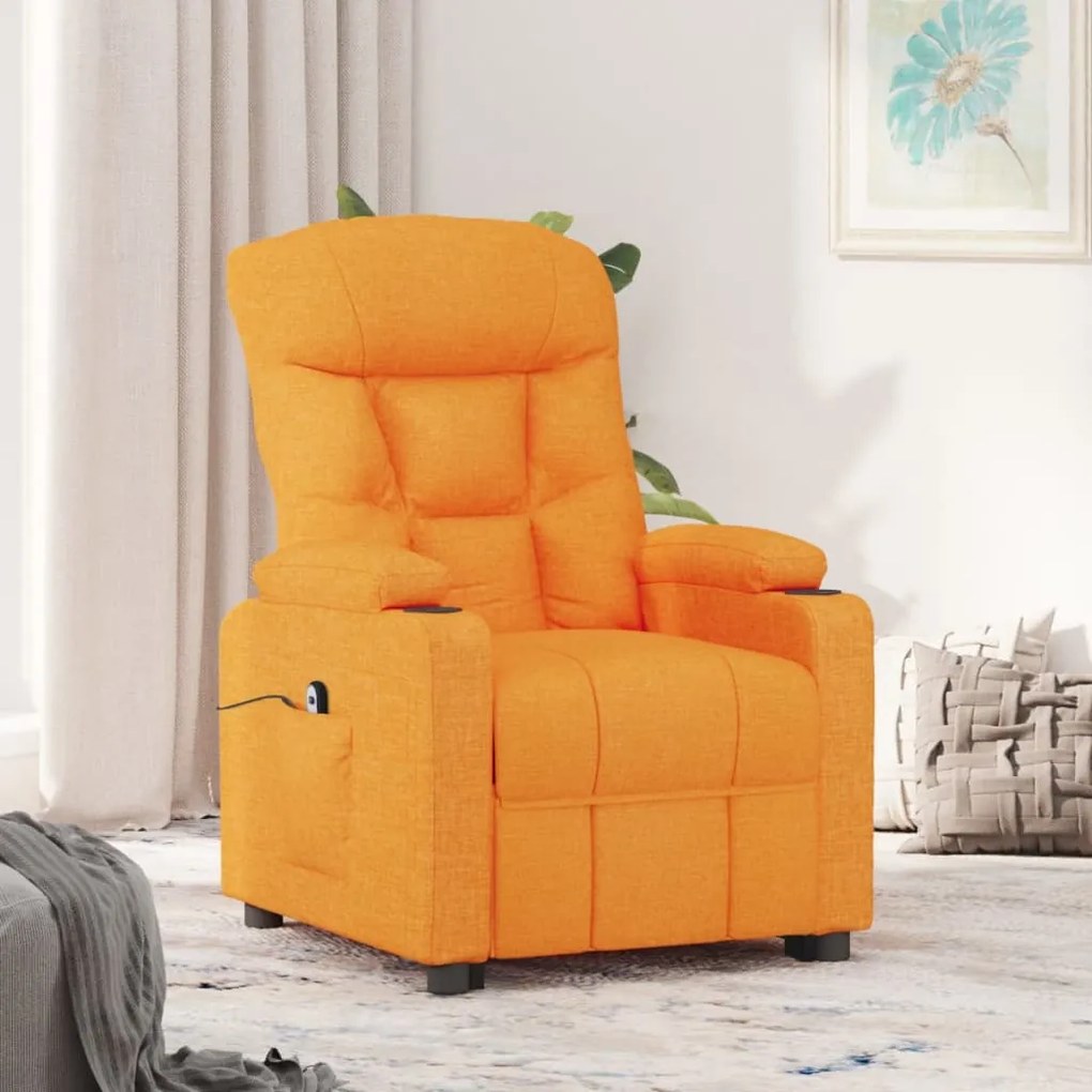 3098826 vidaXL Poltrona reclinável elétrica tecido amarelo