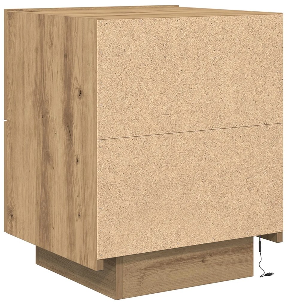 Cristaleira vidaXL com Luzes LED Carvalho Artesanal 45x40x55 cm