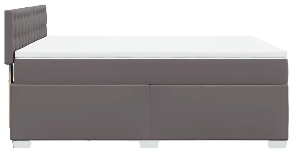 Cama com Molas/Colchão e Luzes Led - 140x200 cm - Couro Artificial Cin