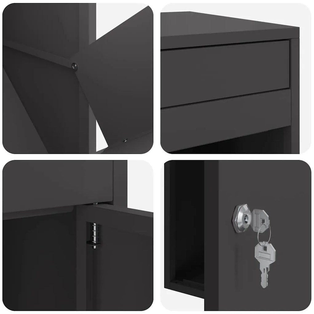Caixa para entrega de pacotes Preto 41 x 38 x 103 cm Aço