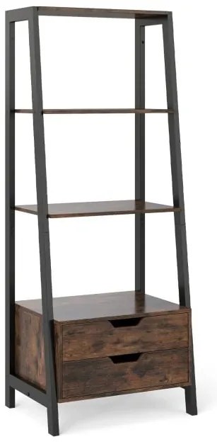 Estante de livros alta independente com prateleira para exposição e armazenamento - branca