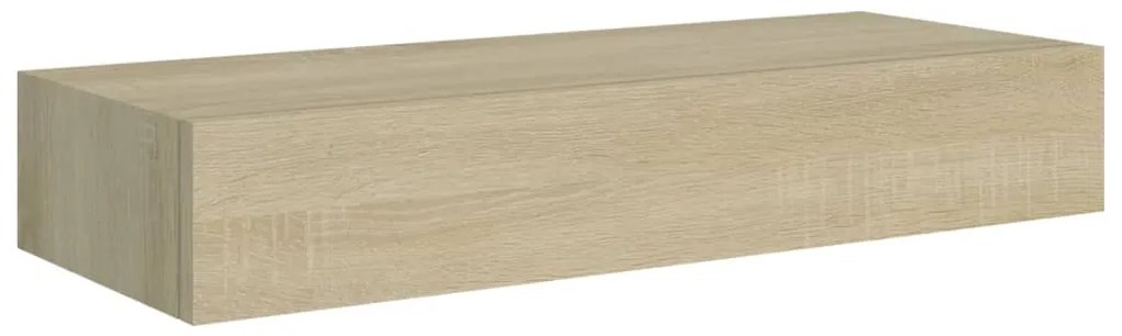Prateleiras parede c/ gavetas 2 pcs MDF 60x23,5x10 cm carvalho