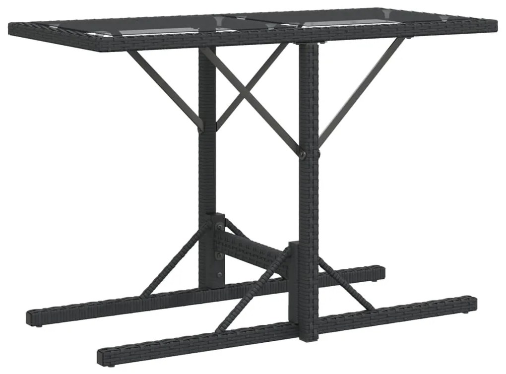 3 pcs conjunto de bistrô com almofadões vime PE preto
