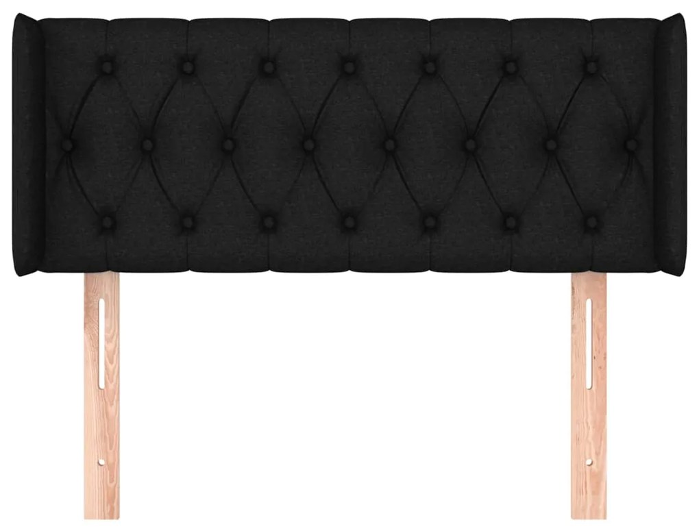 Cabeceira de cama c/ abas tecido 93x16x78/88 cm preto