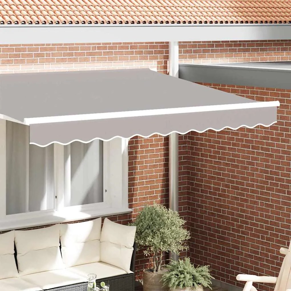 vidaXL Toldo para varanda 3,5 m Cinza Claro 3,3x0,2 m