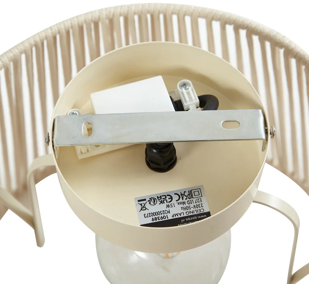 Plafon de exterior com corda bege IP54 - Jayla Japandi