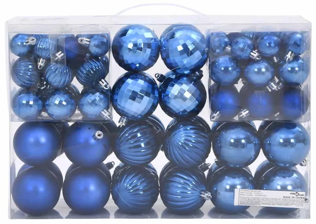 Enfeites de Natal 100 pcs Ø3/4/6 cm azul