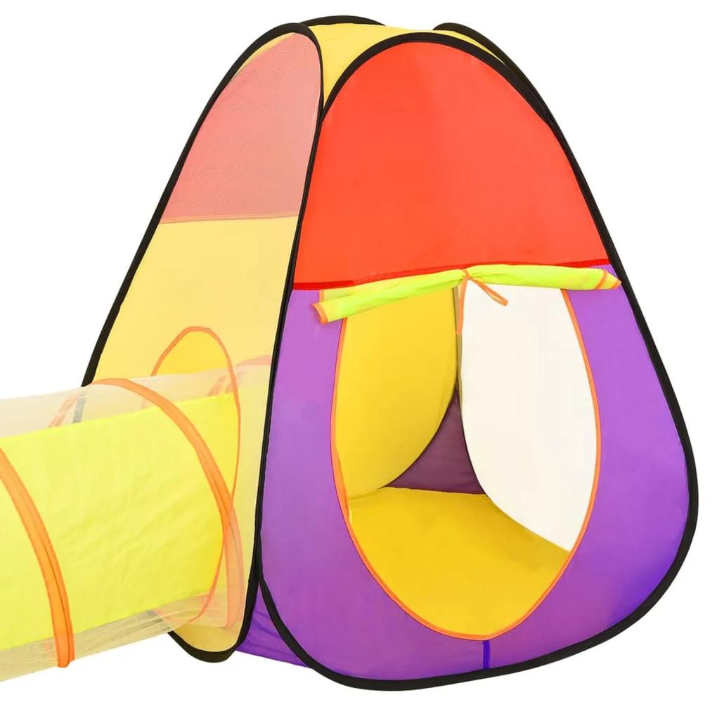Tenda de brincar infantil com 250 bolas 255x80x100 cm multicor