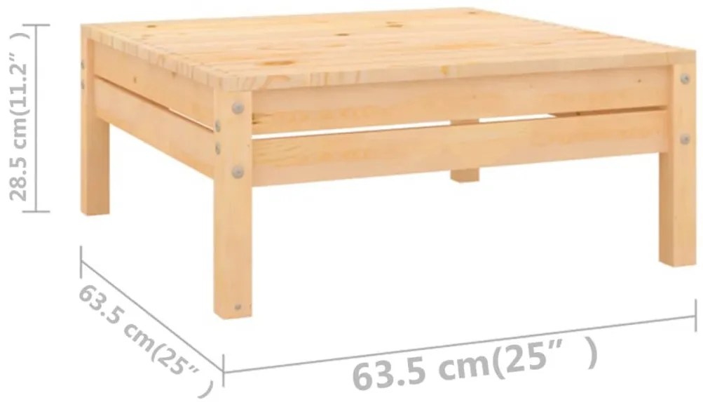 7 pcs conjunto lounge de jardim pinho maciço