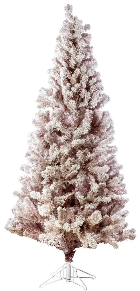 Arvore Natal Rosa Com Neve 185CM